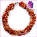 Fashion red agate gemstone chips necklace